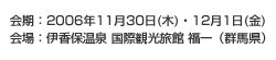 2006�N11��30���`12��1���ɍ��ۉ��򕟈�